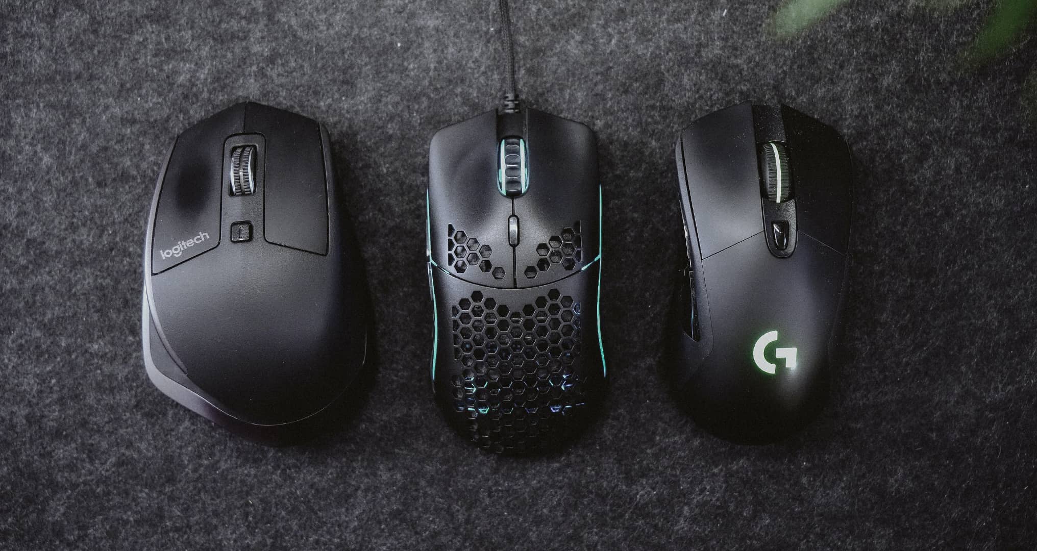 three different computer mouse