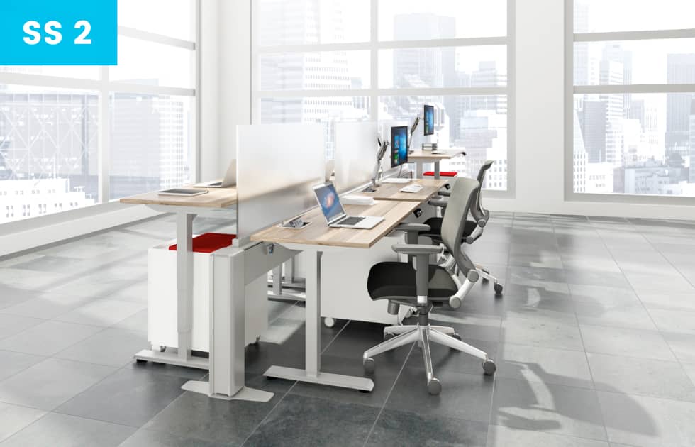 office desks and privacy walls