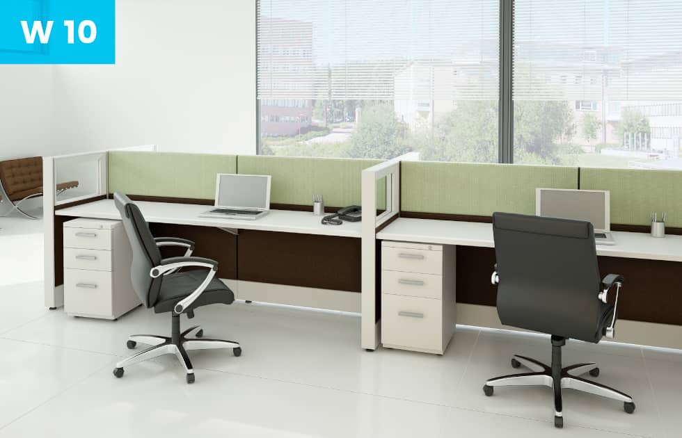 clean modern office workstations